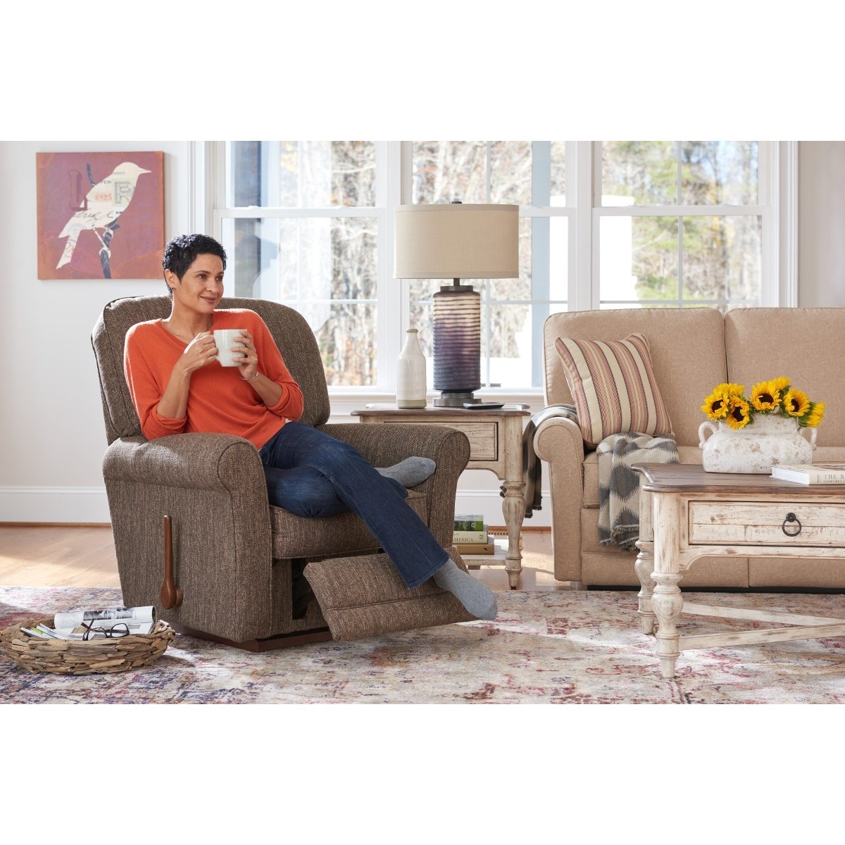 La Z Boy Addison 010764 Transitional Rocking Recliner Bennett s